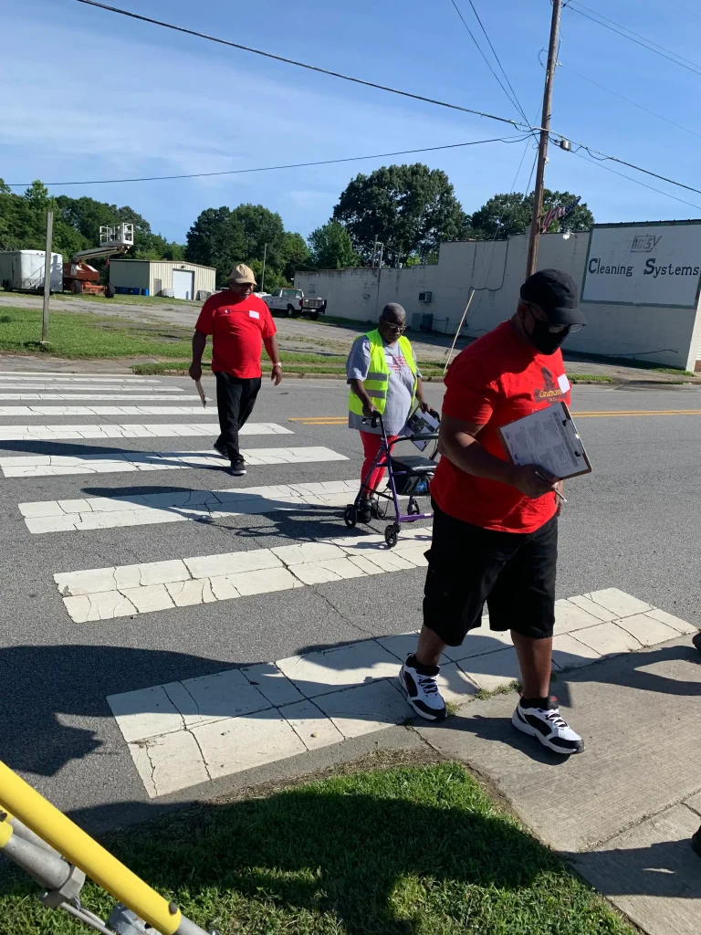 Quick-build pedestrian safety project near schools in Winterville, North Carolina